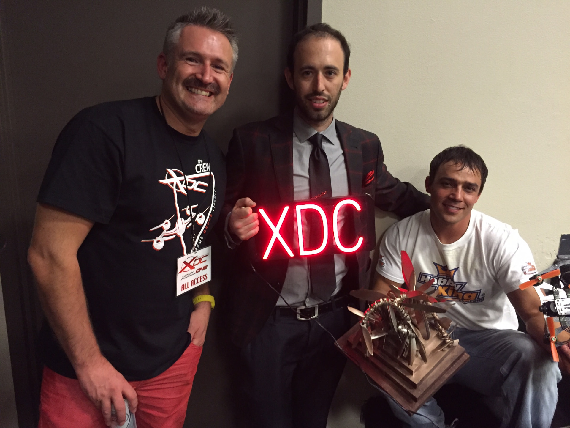 XDC neon sign with the team